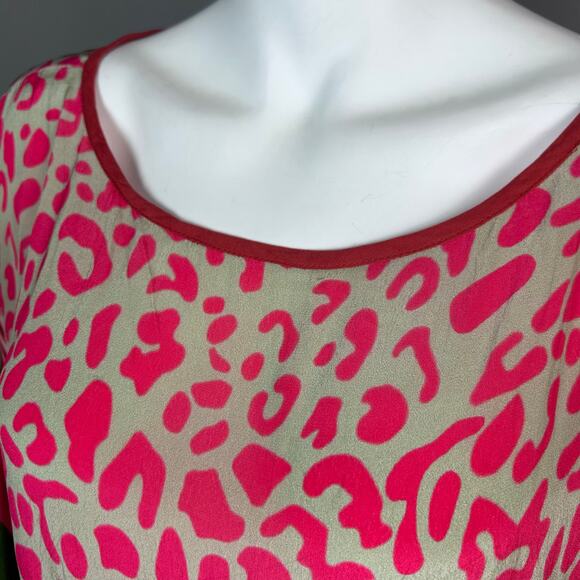 Anthropologie Bl^nk London top XL leopard stripe colorful pink Alinta kaftan - Picture 10 of 16